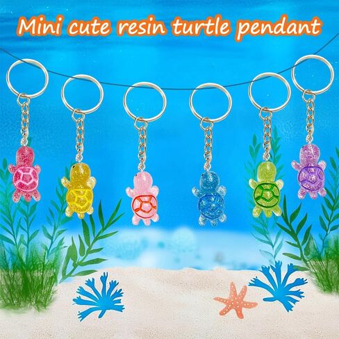 120PCS Glitter Mini Resin Turtles Sea Turtles Figurines Glow in The Dark, Cute Tiny Turtles Bulk for Cake Toppers Ocean Animal Theme Party Decor Garden Micro Landscape DIY (6 Colors) in Saudi Arabia