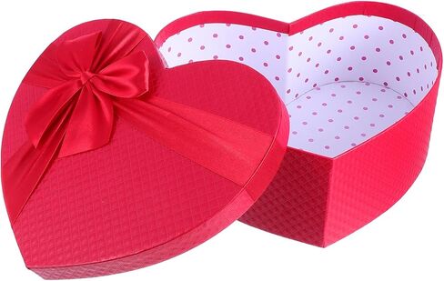 Amosfun Wedding Packing Box Heart Shaped Storage Container 9X7X3.5 Inches Red Paper Box for Wedding Party Favors Candy and Birthday Presents in Saudi Arabia
