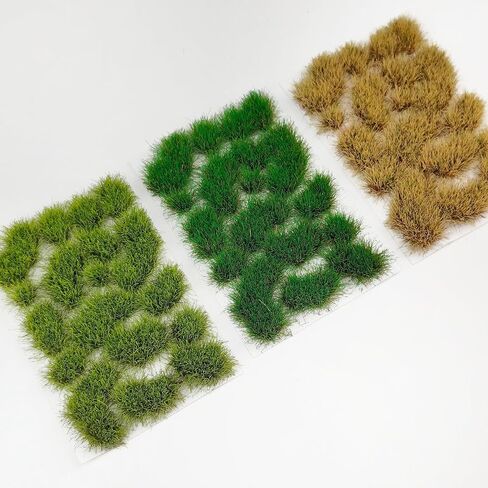 54pcs Static Grass Tufts - 3-Color Seasonal Blends with Irregular Shapes for Model Railroad Scenery, Train Layout, Diorama, Wargaming - DIY Landscape (Autumn Green/Autumn Yellow/Winter Withered) in Saudi Arabia