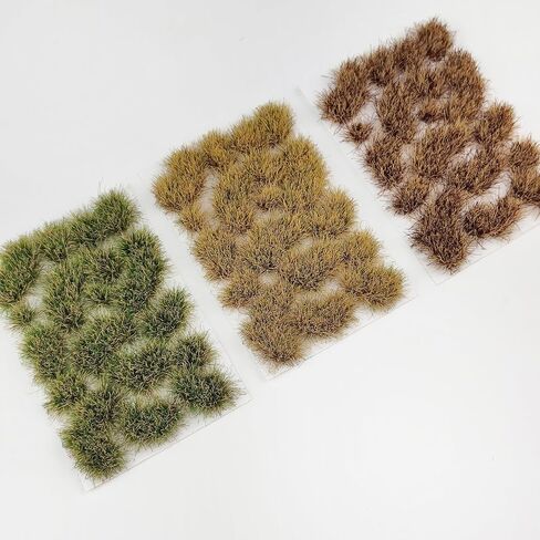 54pcs Static Grass Tufts - 3-Color Seasonal Blends with Irregular Shapes for Model Railroad Scenery, Train Layout, Diorama, Wargaming - DIY Landscape (Autumn Green/Autumn Yellow/Winter Withered) in Saudi Arabia