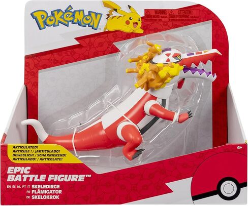 Pokemon Skeledirge Epic Battle Figure - 12-Inch Articulated Epic Battle Figure with Display Stand in Saudi Arabia
