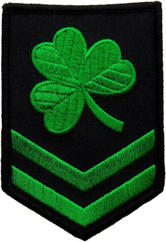 Green Irish Clover Military Embroidered Patch Shamrock Brigade Iron-On Ireland Emblem in Saudi Arabia