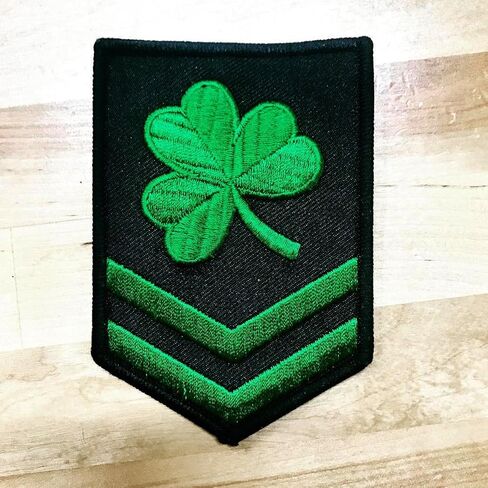 Green Irish Clover Military Embroidered Patch Shamrock Brigade Iron-On Ireland Emblem in Saudi Arabia