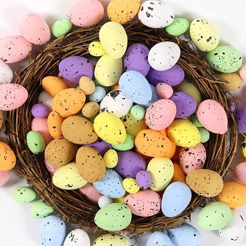 35pcs Speckled Easter Eggs, Assorted Pastel Colors Plastic Eggs for Easter Basket Stuffers, Egg Hunt, Spring Party & Home Decorations (Boxed, Random Mix) in Saudi Arabia