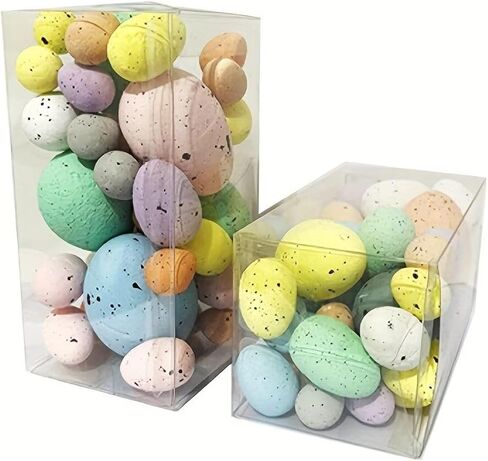 35pcs Speckled Easter Eggs, Assorted Pastel Colors Plastic Eggs for Easter Basket Stuffers, Egg Hunt, Spring Party & Home Decorations (Boxed, Random Mix) in Saudi Arabia