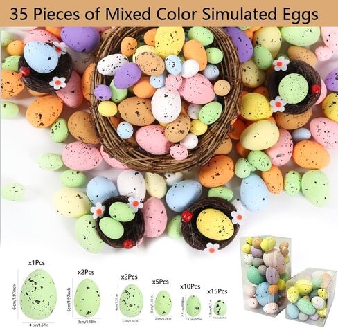 35pcs Speckled Easter Eggs, Assorted Pastel Colors Plastic Eggs for Easter Basket Stuffers, Egg Hunt, Spring Party & Home Decorations (Boxed, Random Mix) in Saudi Arabia
