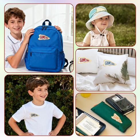 6PCS Game Day Iron-On Patch, Gaming-Day Patche, Chenille Applique Sew on Patches, Embroidered Football Patch Sew on Badge for DIY, Jackets, Bags, Hats, Clothes in Kuwait