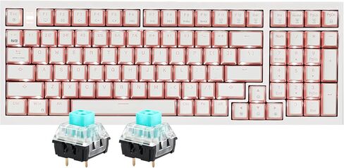 Hexgears E4 Pro Wireless Mechanical Keyboard with Kailh Switch Bluetooth/2.4G/Wired 99 Keys Full Size Hot Swappable RGB Backit Rechargeable Battery Gaming Keyboard for Mac Windows in Kuwait