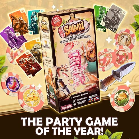 SAVANA Salami - Hilarious Bluff and Snack Party Game | Steal, Sizzle & Survive in The Tavern of Hook | 2–6 Players, Ages 8+, 15 Min Playtime | Family Game in Saudi Arabia