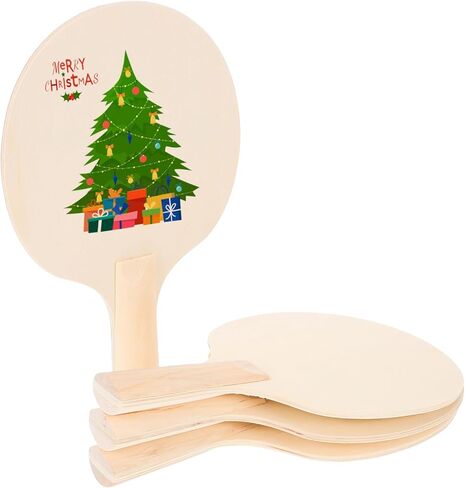 مضارب تنس الطاولة الخشبية غير المكتملة، زوجان من مضارب تنس الطاولة الخشبية غير المطلية - مضارب تنس طاولة خشبية عادية للألعاب الداخلية والخارجية in Kuwait