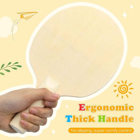 مضارب تنس الطاولة الخشبية غير المكتملة، زوجان من مضارب تنس الطاولة الخشبية غير المطلية - مضارب تنس طاولة خشبية عادية للألعاب الداخلية والخارجية in Kuwait