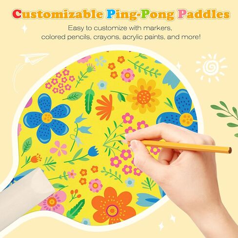 مضارب تنس الطاولة الخشبية غير المكتملة، زوجان من مضارب تنس الطاولة الخشبية غير المطلية - مضارب تنس طاولة خشبية عادية للألعاب الداخلية والخارجية in Kuwait