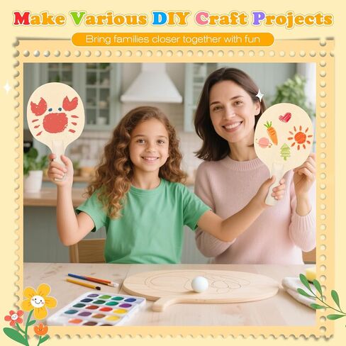 مضارب تنس الطاولة الخشبية غير المكتملة، زوجان من مضارب تنس الطاولة الخشبية غير المطلية - مضارب تنس طاولة خشبية عادية للألعاب الداخلية والخارجية in Kuwait