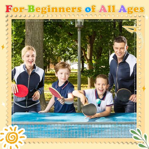 مضارب تنس الطاولة الخشبية غير المكتملة، زوجان من مضارب تنس الطاولة الخشبية غير المطلية - مضارب تنس طاولة خشبية عادية للألعاب الداخلية والخارجية in Kuwait