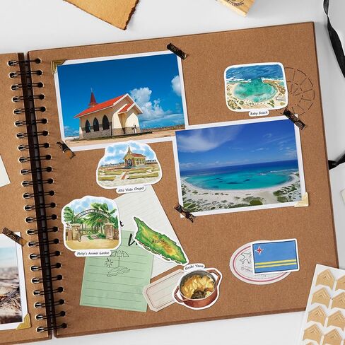 Navy Peony Relaxing Aruba Travel Stickers (28pcs)-Watercolor, Caribbean, Oranjestad, Aruban-Themed Vacation Stickers for Scrapbooks, Journals in Saudi Arabia