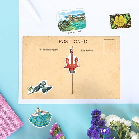 Navy Peony Relaxing Aruba Travel Stickers (28pcs)-Watercolor, Caribbean, Oranjestad, Aruban-Themed Vacation Stickers for Scrapbooks, Journals in Saudi Arabia