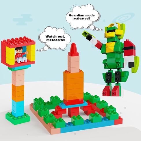 Building Blocks for Kids Ages 3-8| 8-Color Building Bricks for Toddlers Development, Creativity, and Motor Skills| 209-piece Toy Building Sets for Ideal Christmas/Birthday Gifts for Boys & Girls in Saudi Arabia