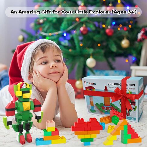 Building Blocks for Kids Ages 3-8| 8-Color Building Bricks for Toddlers Development, Creativity, and Motor Skills| 209-piece Toy Building Sets for Ideal Christmas/Birthday Gifts for Boys & Girls in Saudi Arabia