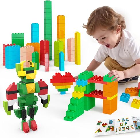 Building Blocks for Kids Ages 3-8| 8-Color Building Bricks for Toddlers Development, Creativity, and Motor Skills| 209-piece Toy Building Sets for Ideal Christmas/Birthday Gifts for Boys & Girls in Saudi Arabia