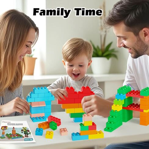 Building Blocks for Kids Ages 3-8| 8-Color Building Bricks for Toddlers Development, Creativity, and Motor Skills| 209-piece Toy Building Sets for Ideal Christmas/Birthday Gifts for Boys & Girls in Saudi Arabia