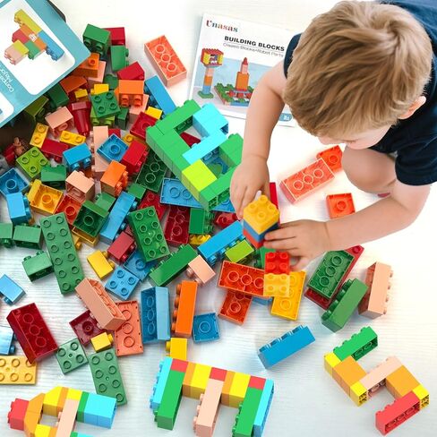 Building Blocks for Kids Ages 3-8| 8-Color Building Bricks for Toddlers Development, Creativity, and Motor Skills| 209-piece Toy Building Sets for Ideal Christmas/Birthday Gifts for Boys & Girls in Saudi Arabia