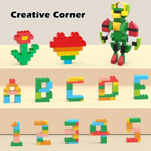 Building Blocks for Kids Ages 3-8| 8-Color Building Bricks for Toddlers Development, Creativity, and Motor Skills| 209-piece Toy Building Sets for Ideal Christmas/Birthday Gifts for Boys & Girls in Saudi Arabia