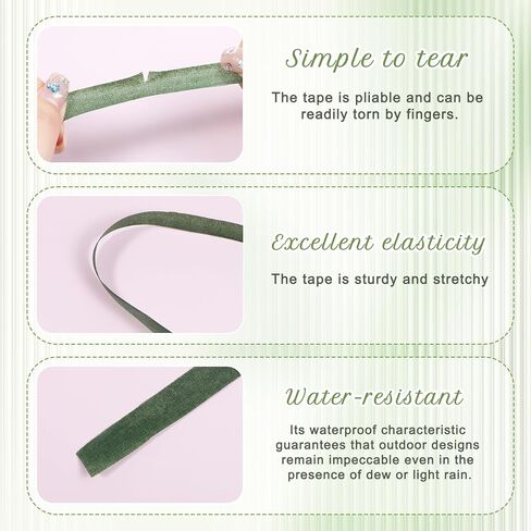 Green Floral Tape, 4 Rolls 1/2 Inch Wide Floral Tape for Fresh Flowers Flower Bouquet Accessories for Bouquets Stem Wrapping Florals Arranging Craft Projects Corsages Wedding Bouquet (30 Yard) in Saudi Arabia