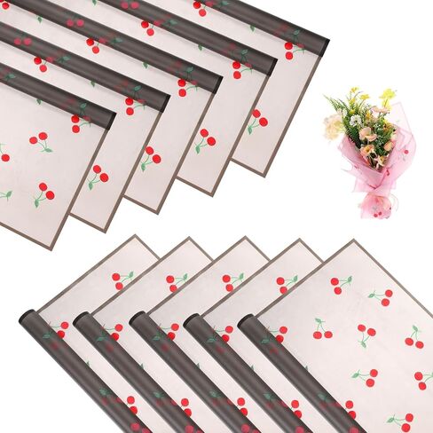 MECCANIXITY Flower Wrapping Paper, 22 Inch Light Pink Cherry Korean Flower Paper, Waterproof Floral Bouquet Wrap for DIY Crafts Florist Supplies Wedding Birthday Gift, 10 Sheets in Saudi Arabia