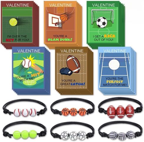 30 حزمة من بطاقات عيد الحب مع أساور خرز الصداقة، وتبادل هدايا عيد الحب للأولاد والبنات، لوازم حفلات عيد الحب للأطفال في الفصول الدراسية، وفصول هدايا عيد الحب in Kuwait