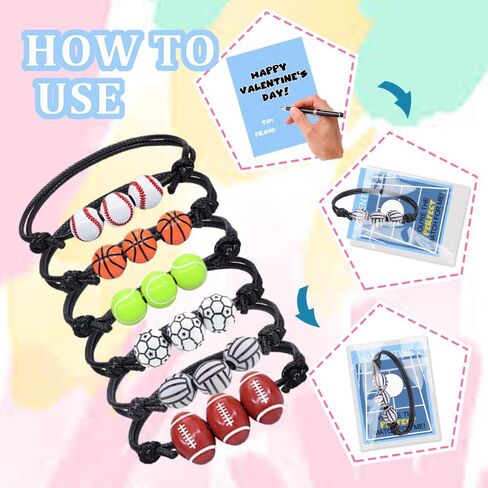 30 حزمة من بطاقات عيد الحب مع أساور خرز الصداقة، وتبادل هدايا عيد الحب للأولاد والبنات، لوازم حفلات عيد الحب للأطفال في الفصول الدراسية، وفصول هدايا عيد الحب in Kuwait