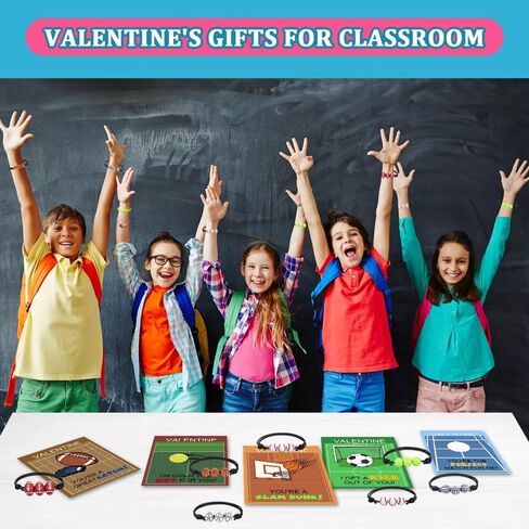 30 حزمة من بطاقات عيد الحب مع أساور خرز الصداقة، وتبادل هدايا عيد الحب للأولاد والبنات، لوازم حفلات عيد الحب للأطفال في الفصول الدراسية، وفصول هدايا عيد الحب in Kuwait