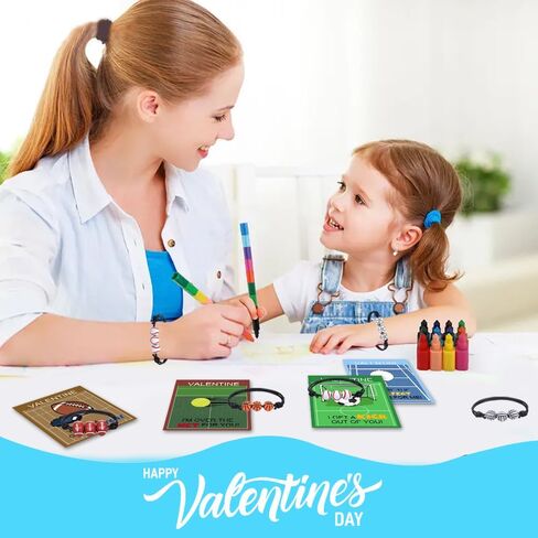 30 حزمة من بطاقات عيد الحب مع أساور خرز الصداقة، وتبادل هدايا عيد الحب للأولاد والبنات، لوازم حفلات عيد الحب للأطفال في الفصول الدراسية، وفصول هدايا عيد الحب in Kuwait