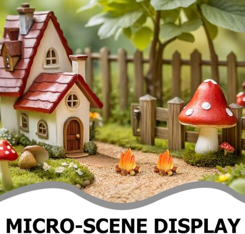 تماثيل اللهب المصغرة من الراتنج من Angoily، 10 قطع من نموذج نار النار من الراتنج المزيف، ملحقات المدينة الصغيرة لعيد الميلاد لإكسسوارات قرية عيد الميلاد الصغيرة DIY مشهد حديقة المنزل المناظر الطبيعية in Kuwait