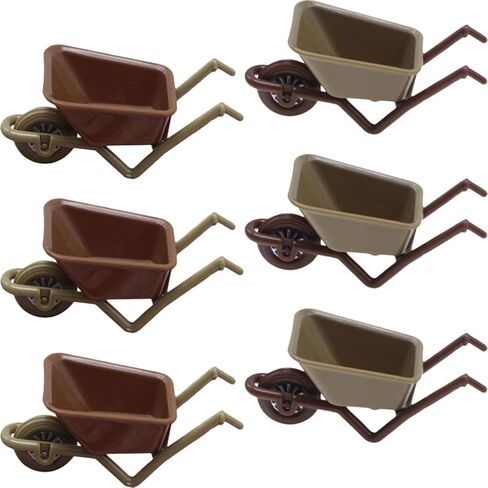 6pcs Miniature Wheelbarrow Model Mini Plastic Cart Realistic Dollhouse Wheelbarrow for Landscape Garden and Crafts Realistic Mini Farm Tool for Display in Saudi Arabia