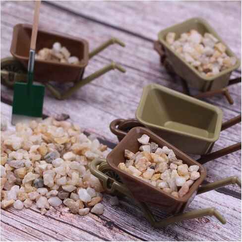 6pcs Miniature Wheelbarrow Model Mini Plastic Cart Realistic Dollhouse Wheelbarrow for Landscape Garden and Crafts Realistic Mini Farm Tool for Display in Saudi Arabia