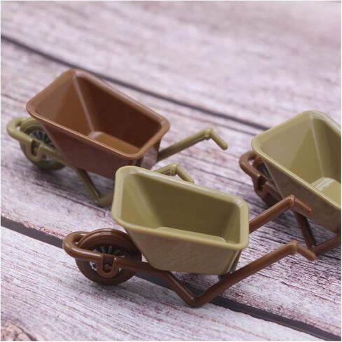 6pcs Miniature Wheelbarrow Model Mini Plastic Cart Realistic Dollhouse Wheelbarrow for Landscape Garden and Crafts Realistic Mini Farm Tool for Display in Saudi Arabia