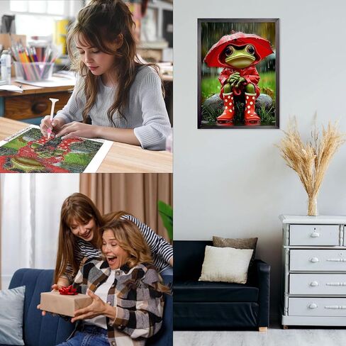 CEOVR Frog Diamond Art Kits for Adults, Funny Diamond Painting Dots 5D DIY Full Drill Gem Art, Wall Decor for Home Office 12x16in in Saudi Arabia