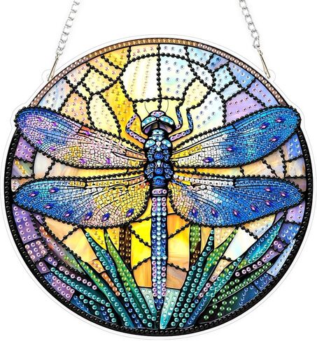 TOSTOG Hanging Diamond Art Kits for Adults, Diamond Paintings for Adults Window Pendants, Birds Diamond Art Kits Window Pendants, 5D Diamond Paintings Hanging Pendant Kit Gem Painting Wall Decor Gift in Saudi Arabia