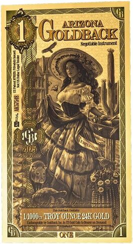 Wisemen Trading Arizona 1 Goldback Gold foil Art Series “Spes" | 1/1000th of a Troy Oz of 24K Collectible Gold (1 Pack) in Saudi Arabia