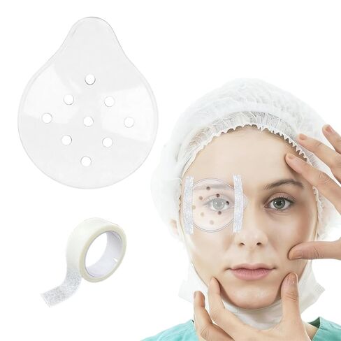 EDWERD Clear Eye Protect Shield, Med Cataract Sur-gery Recovery Cover Ventilated Patch Gaurd with Fixed Tape for Eye Post-operative Recovery, 1 PCS in Kuwait