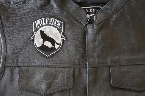 Wolfpack Patch Wolf Howling Moon Silhouette - 4x3.6 inch. Embroidered Iron on Patch (P6139) in Kuwait