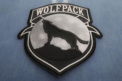 Wolfpack Patch Wolf Howling Moon Silhouette - 4x3.6 inch. Embroidered Iron on Patch (P6139) in Kuwait