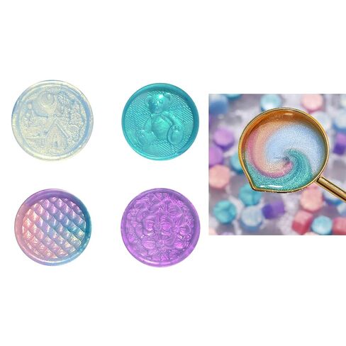 100 Glitter Wax Seal Beads Octagons - Sealing Wax Beads for Envelope, Card, Letter & Invitation Packages - 100 Pcs in Saudi Arabia