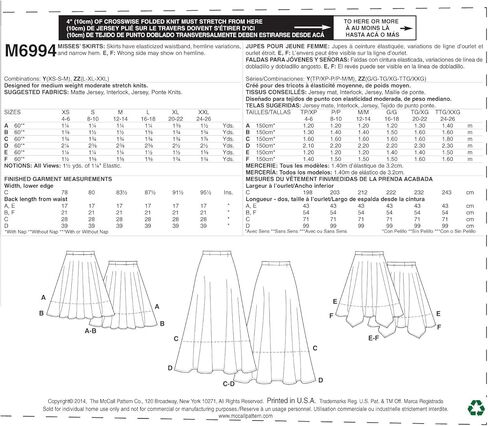 McCall's Pattern Company M6994 Misses' Skirts, Size Y (X-Small-Small-Medium) in Saudi Arabia