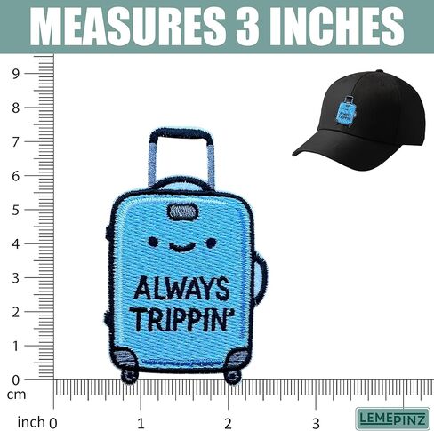 Always Trippin 3 Inches Embroidery Patch, Backpacking Iron On/Sew On Travel Embroidered Applique Patch, Travel Patches, Fabric Patches for Clothes Backpacks Hats, Travel DIY Accessories Gifts in Saudi Arabia