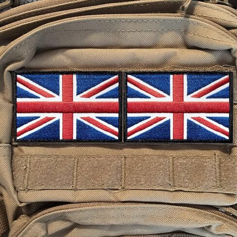 Tactical United Kingdom Flag Embroidered Patches (2 Pack) - 2"x 3" UK Flag Military Uniform Sew On Emblem Patch - Loop & Hook Fasteners Attach to Tactical Hats, Garment & Gears in Saudi Arabia