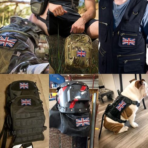 Tactical United Kingdom Flag Embroidered Patches (2 Pack) - 2"x 3" UK Flag Military Uniform Sew On Emblem Patch - Loop & Hook Fasteners Attach to Tactical Hats, Garment & Gears in Saudi Arabia