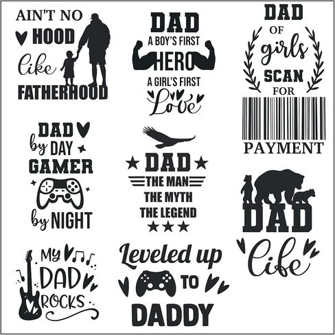 3 أوراق ختم شفاف شفاف لعيد الأب/عيد الأب الرائع من أجل متعة صنع سجل القصاصات بنفسك، 5.6 × 5.6 بوصة in Kuwait