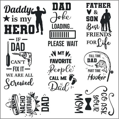 3 أوراق ختم شفاف شفاف لعيد الأب/عيد الأب الرائع من أجل متعة صنع سجل القصاصات بنفسك، 5.6 × 5.6 بوصة in Kuwait