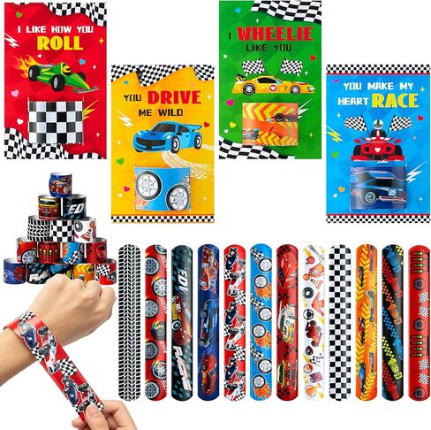 ANGOLIO 28Pcs Outer Space Theme Slap Bracelets with 28Pcs Valentine's Day Greeting Cards, Astronauts Planets Solar System Party Decoration Supplies Valentine Classroom Exchange Gift for Students in Saudi Arabia
